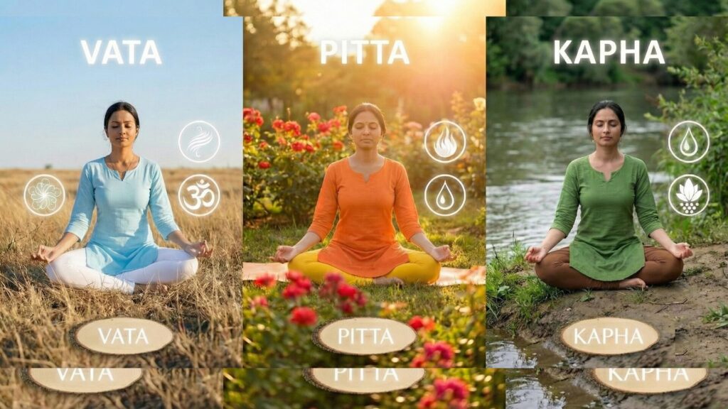 Vata, Pitta, and Kapha are three types of dosha (Tridosha) 