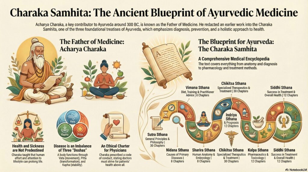 Overview of Charaka Samhita and Acharya Charaka's contribution to Ayurveda 