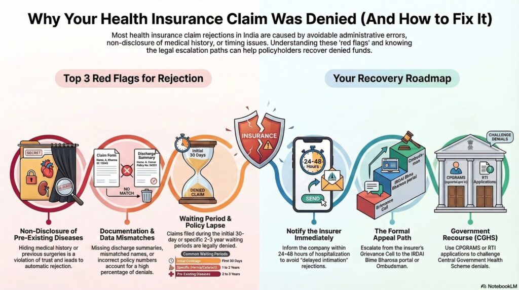 Common reasons of CGHS claim rejection and how to avoid and fix them